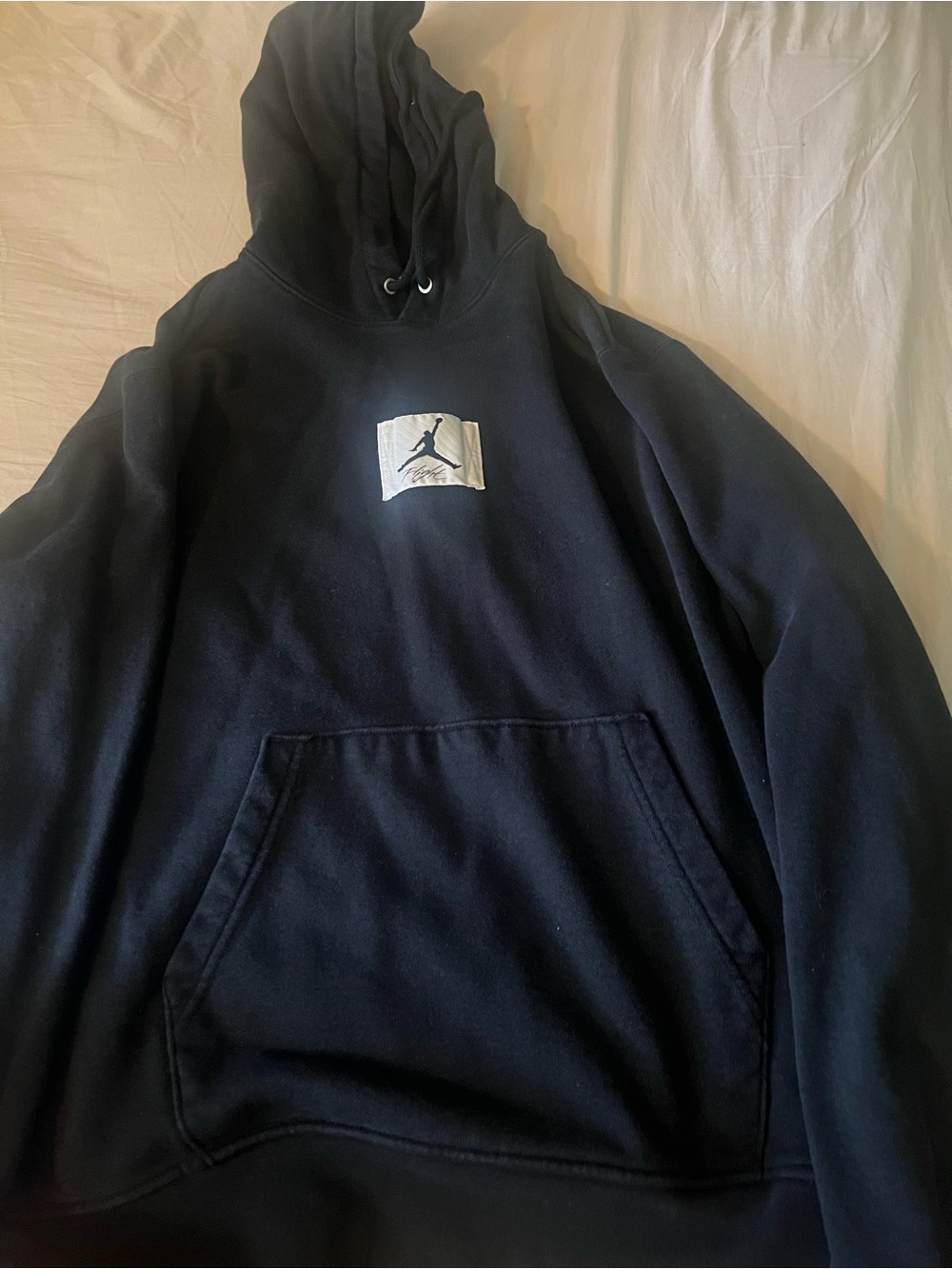 Jordan Black Pullover Hoodie with White Jumpman Patch